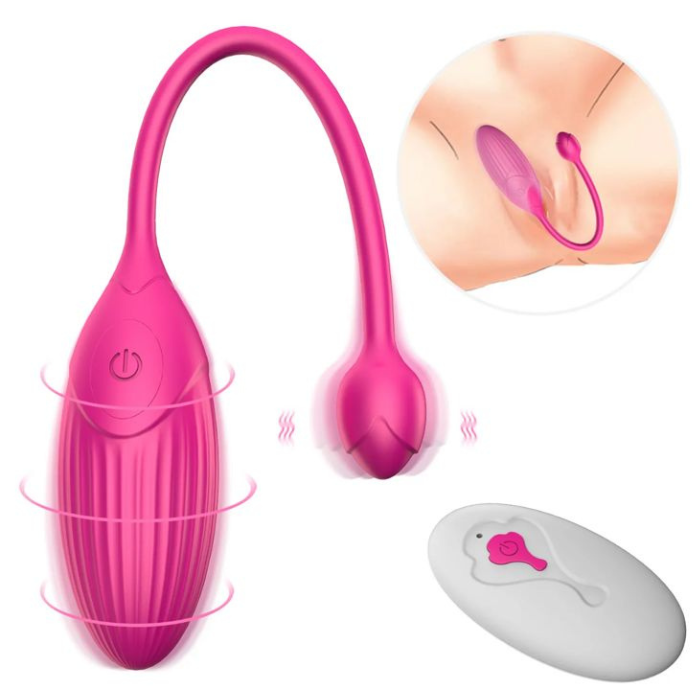 Huevo Vibrador Doble Estimulación A Control Remoto Recargable Flor